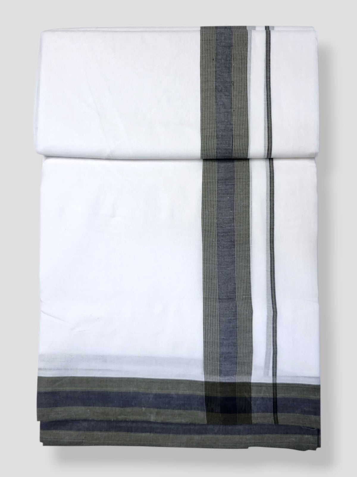 Pure White Cotton Men's Double Dhoti