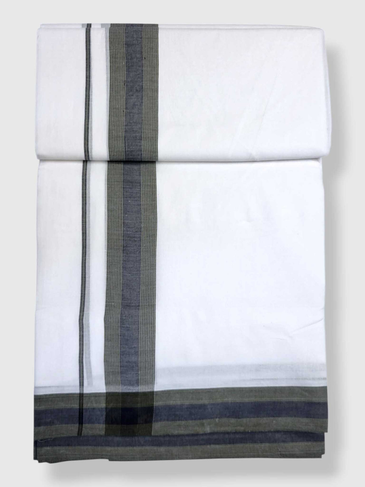 Pure White Cotton Men's Double Dhoti