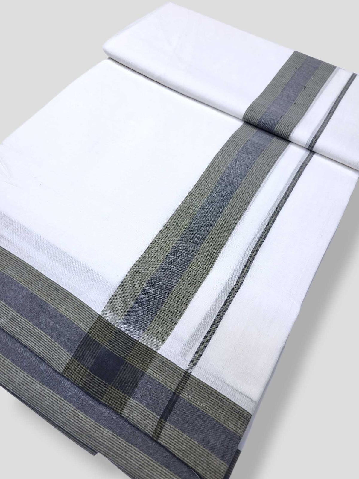 Pure White Cotton Men's Double Dhoti