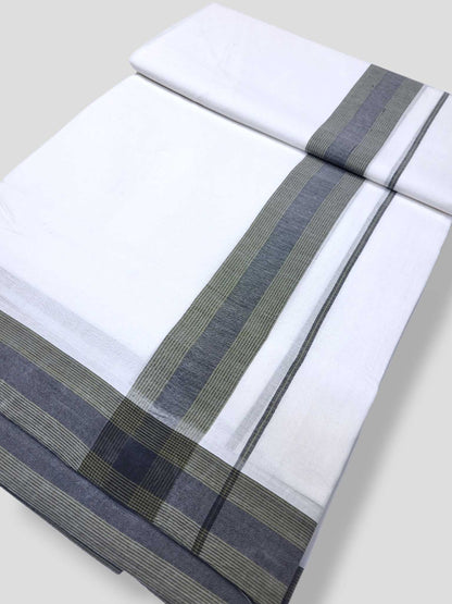 Pure White Cotton Men's Double Dhoti