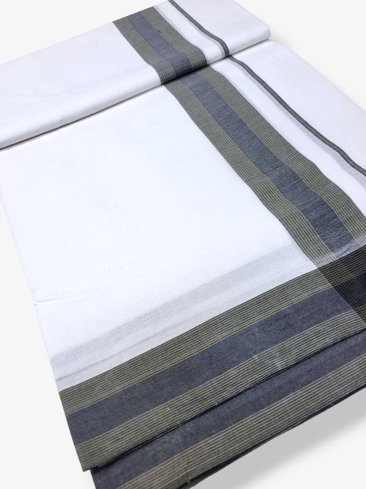 Pure White Cotton Men's Double Dhoti
