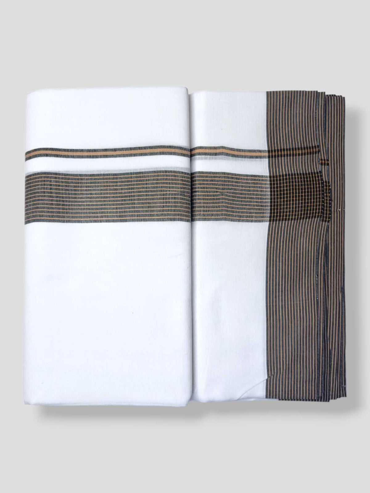 Pure White Cotton Men's Double Dhoti