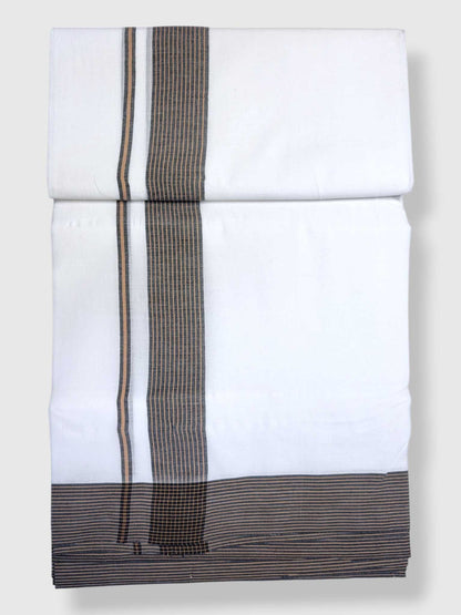 Pure White Cotton Men's Double Dhoti
