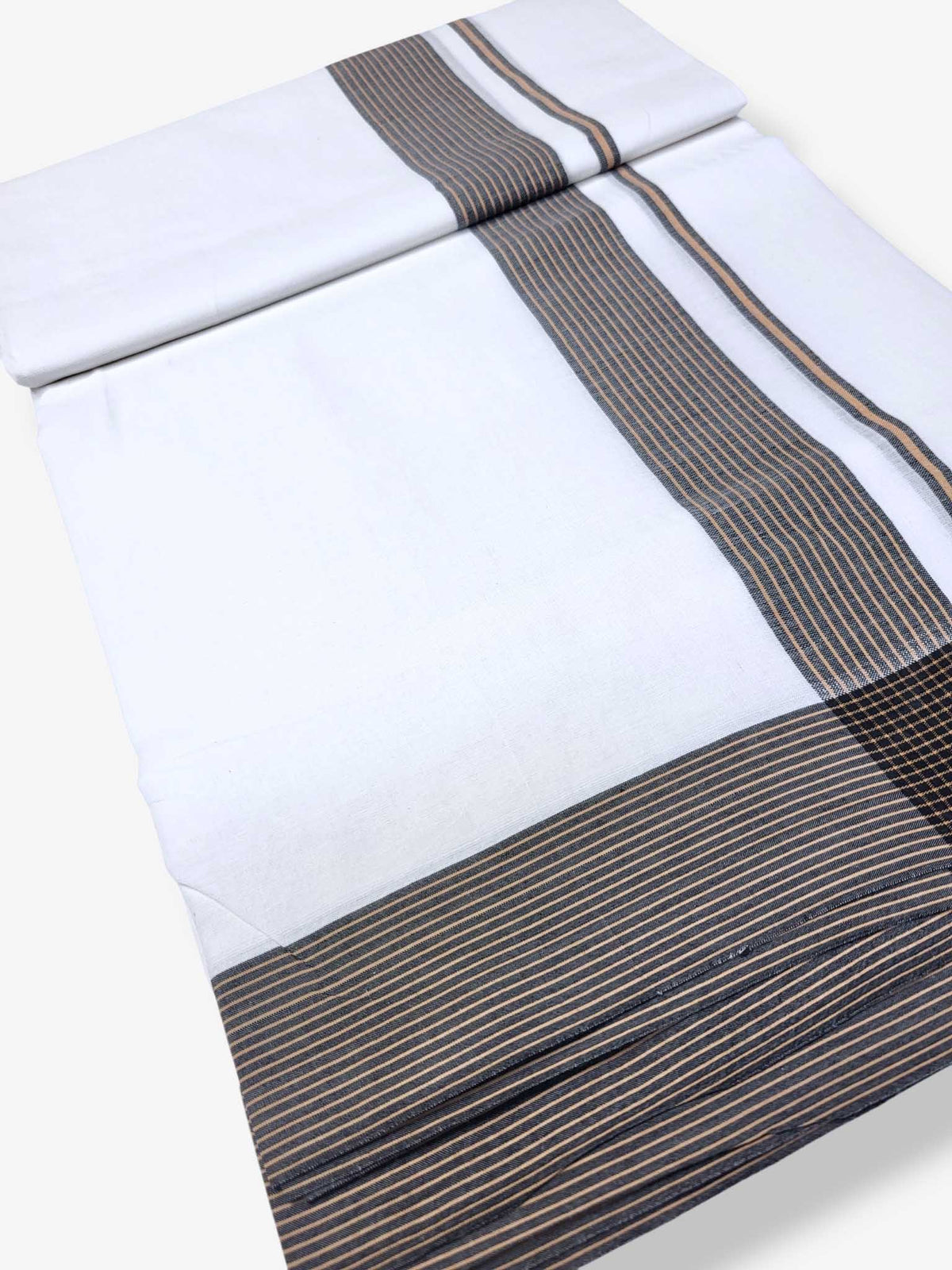 Pure White Cotton Men's Double Dhoti