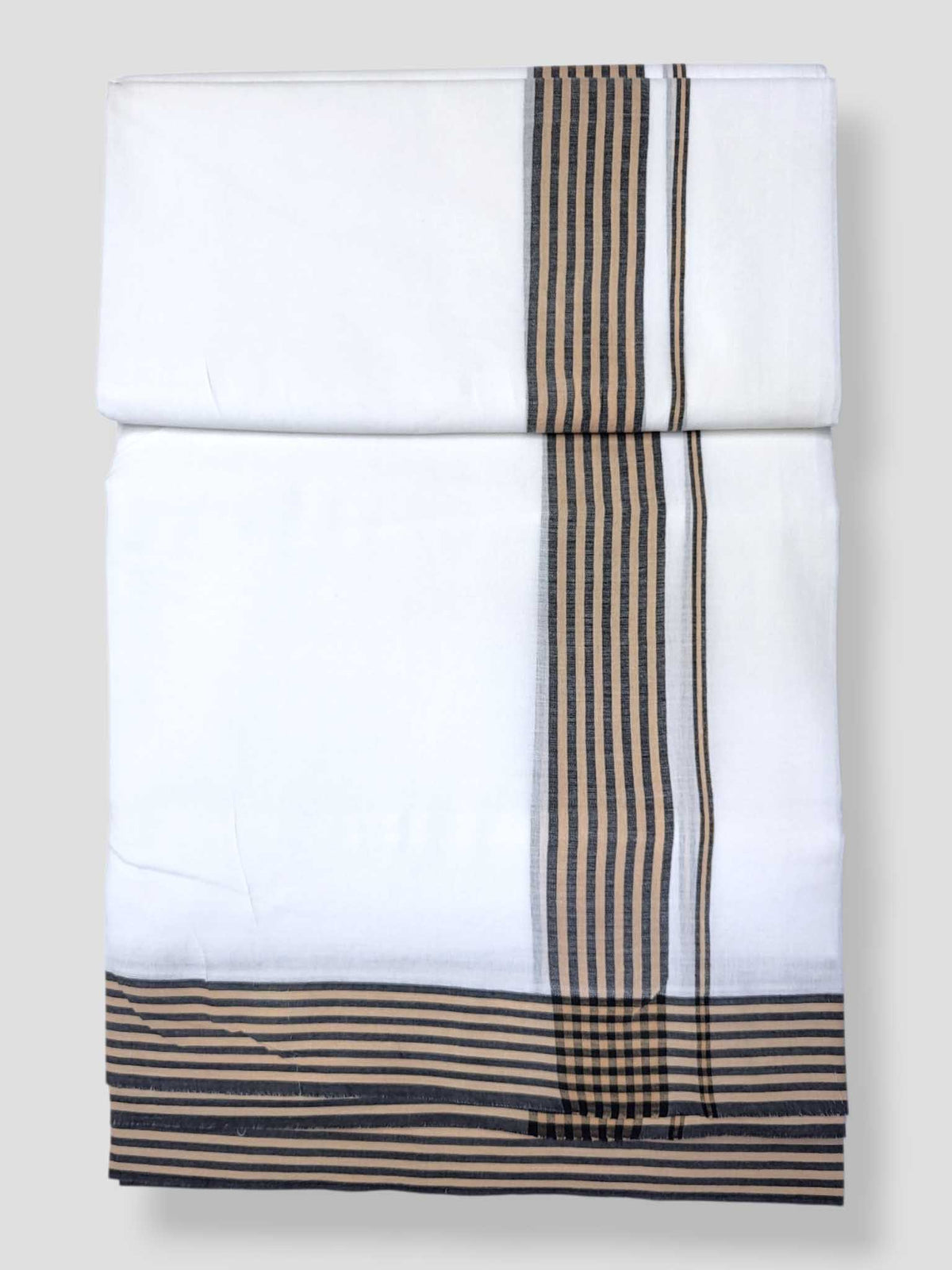 Pure White Cotton Men's Double Dhoti