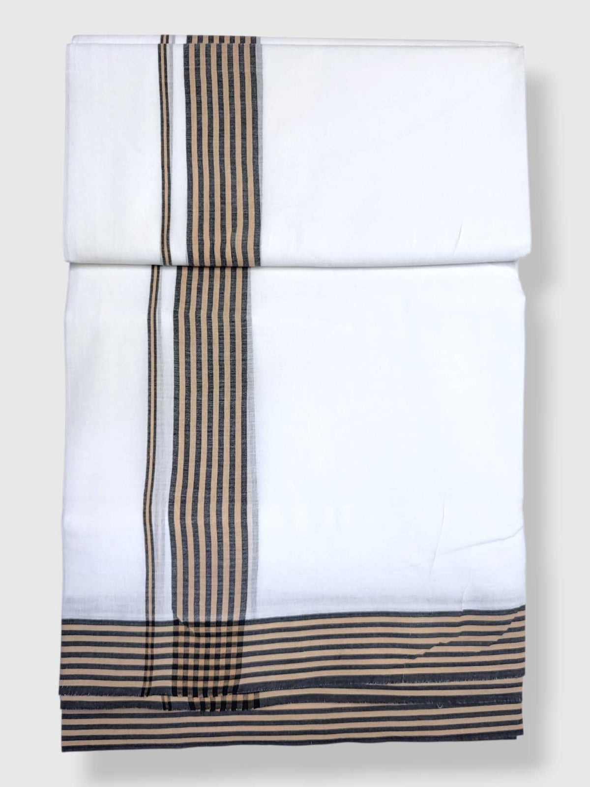 Pure White Cotton Men's Double Dhoti