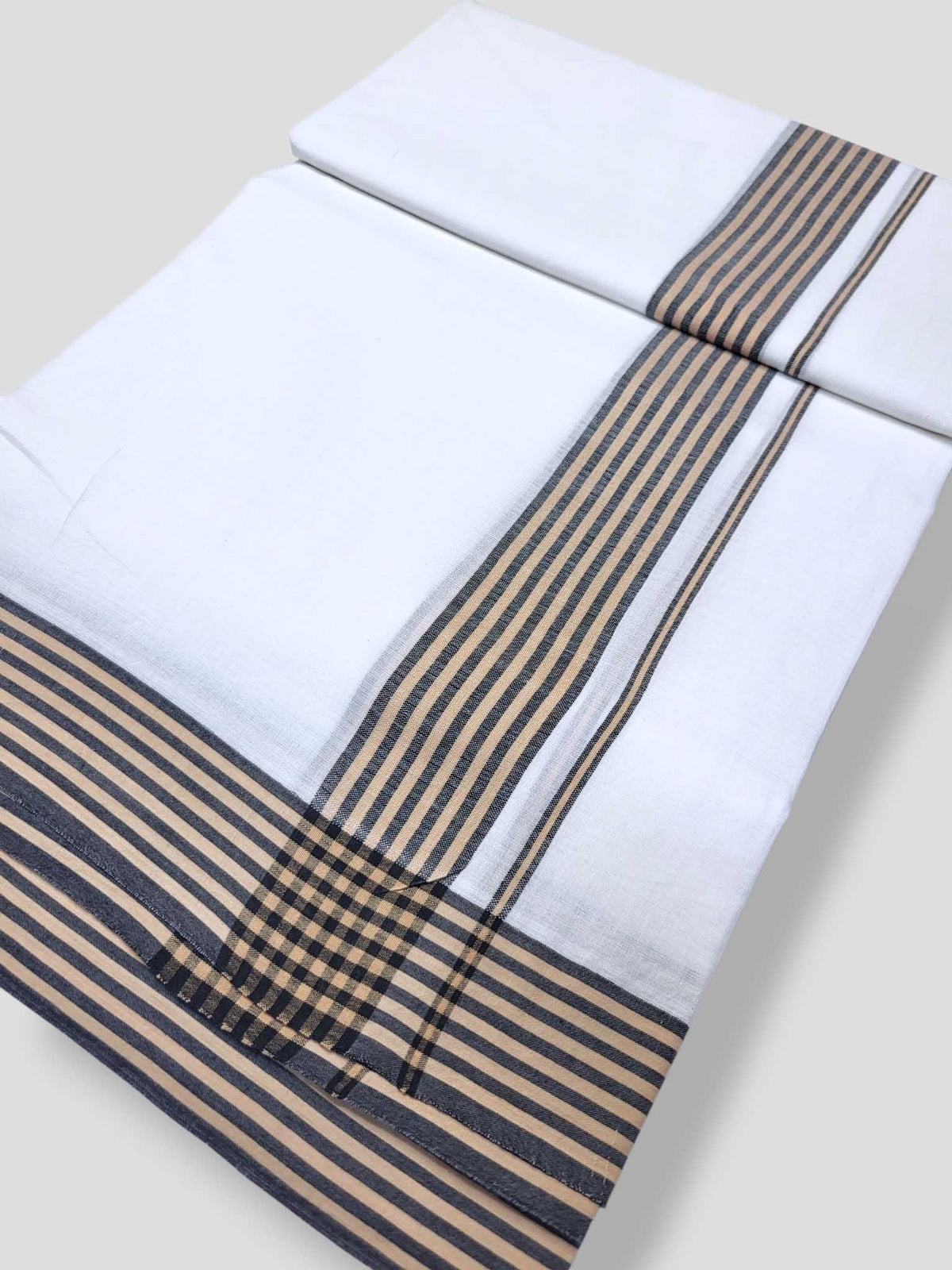 Pure White Cotton Men's Double Dhoti