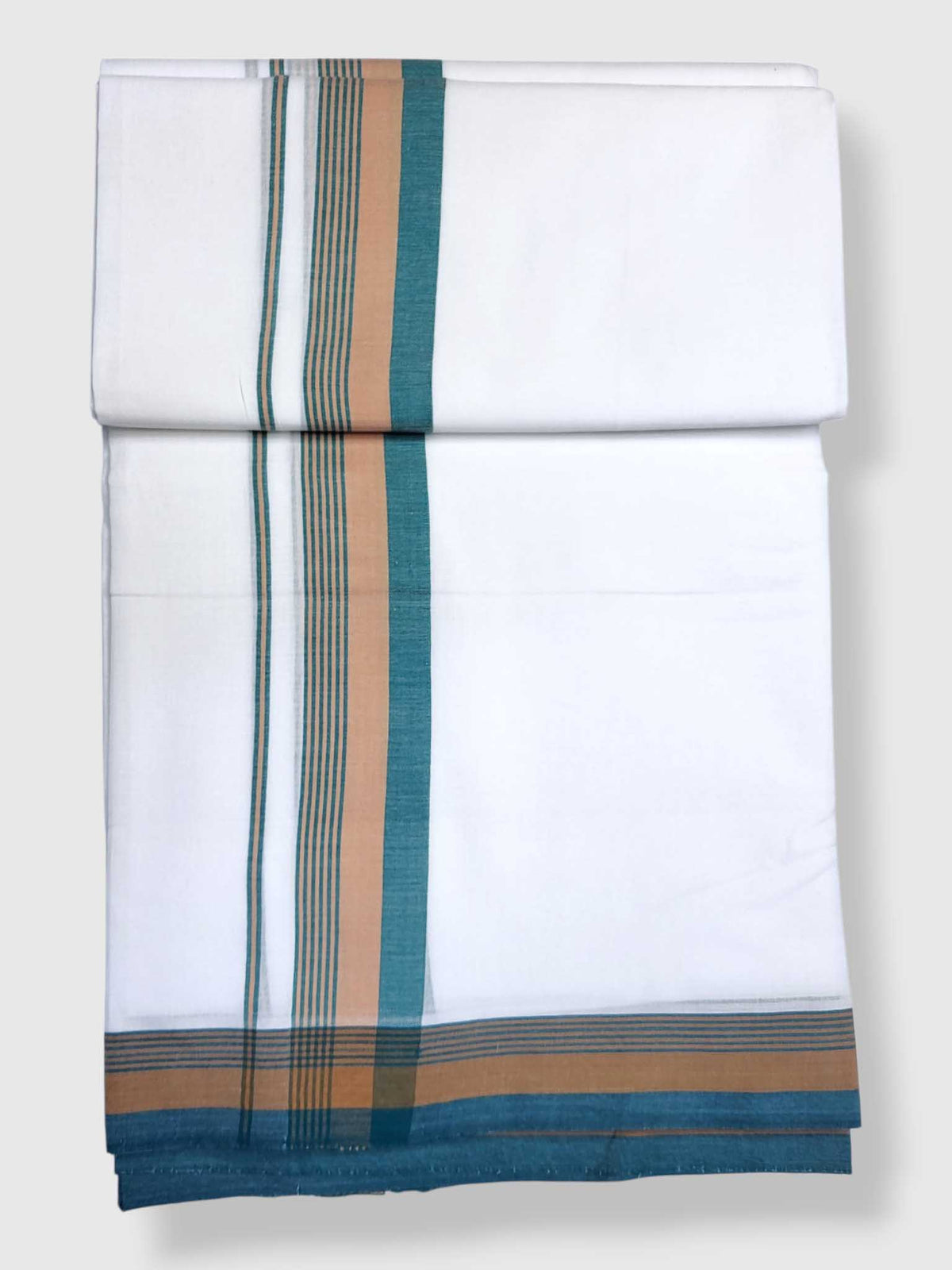 Pure White Cotton Men's Double Dhoti