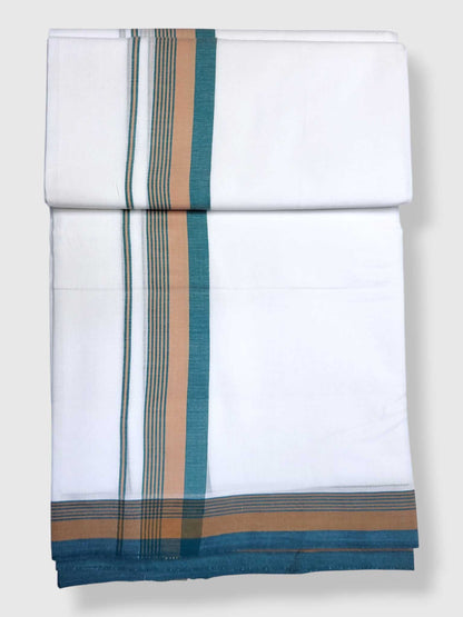 Pure White Cotton Men's Double Dhoti