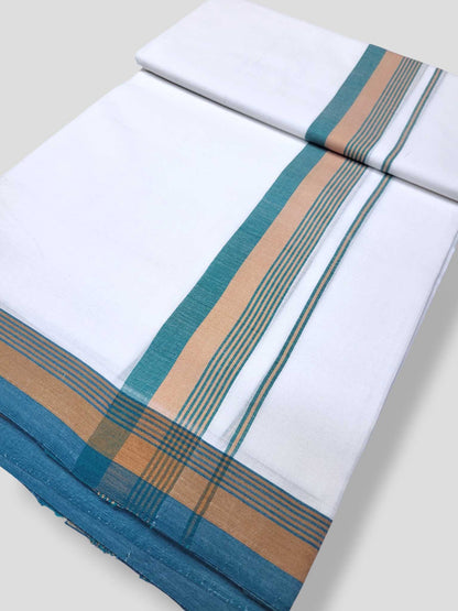 Pure White Cotton Men's Double Dhoti
