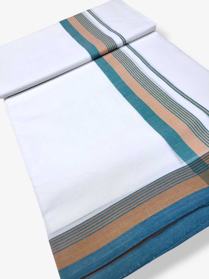 Pure White Cotton Men's Double Dhoti