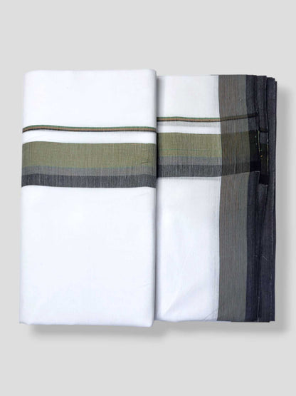 Pure White Cotton Men's Double Dhoti