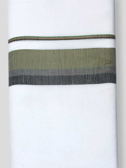 Pure White Cotton Men's Double Dhoti