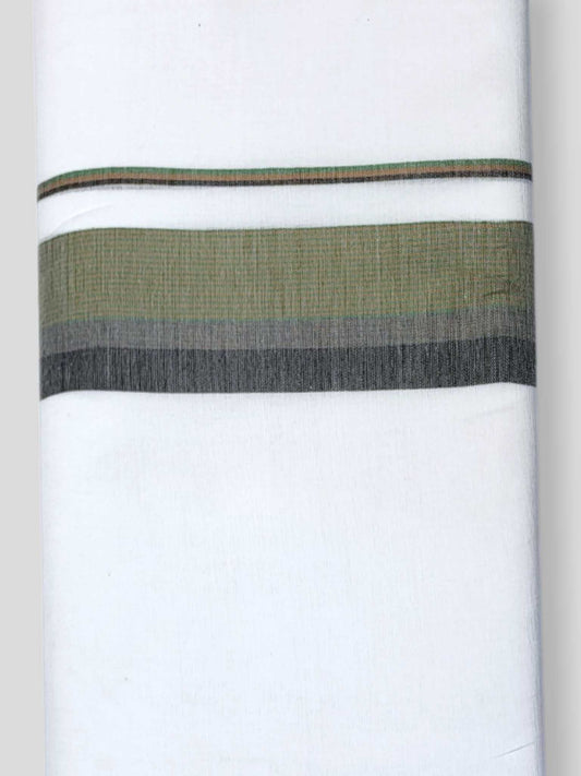 Pure White Cotton Men's Double Dhoti