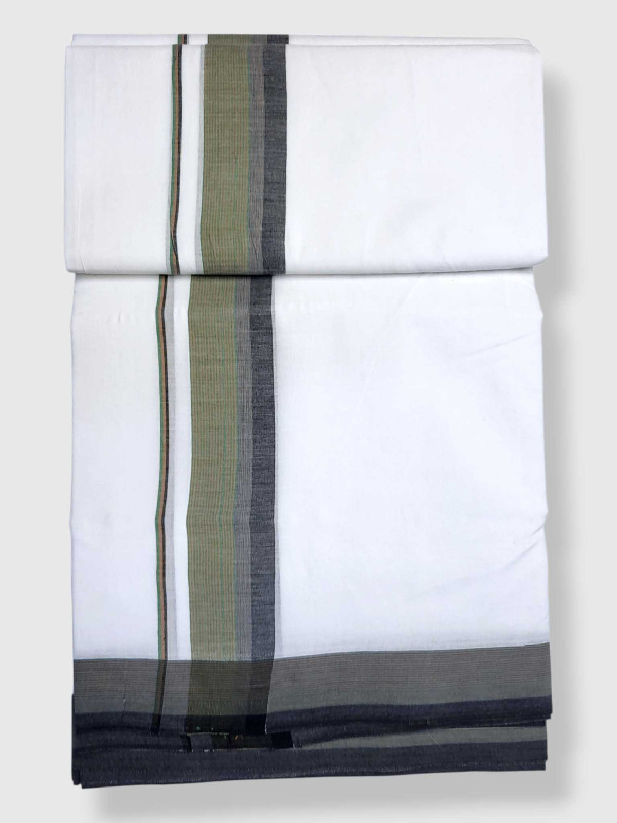 Pure White Cotton Men's Double Dhoti
