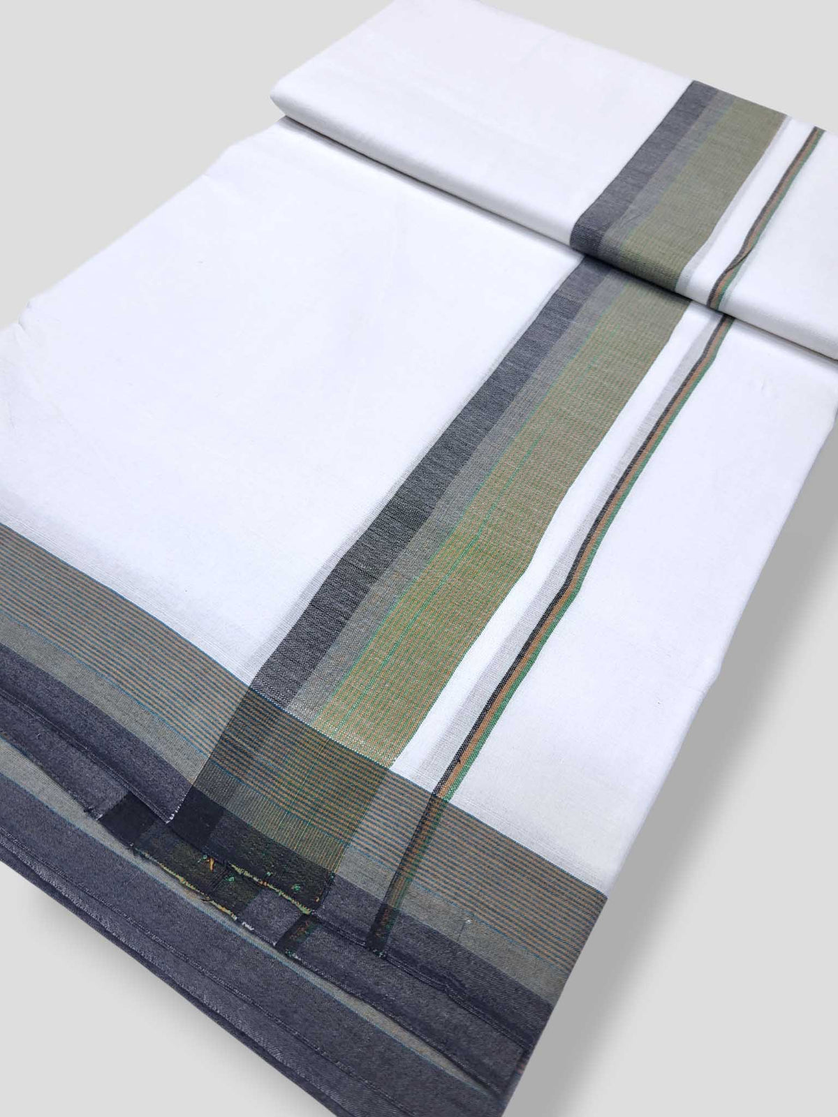Pure White Cotton Men's Double Dhoti