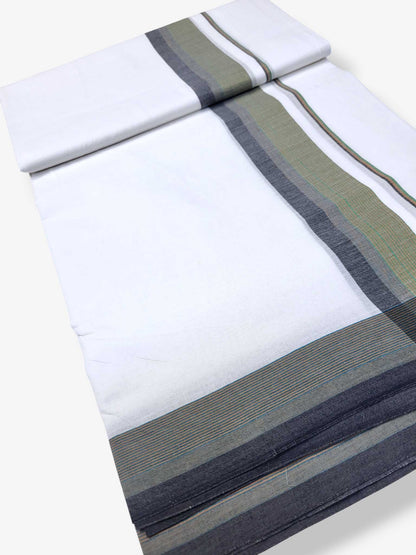 Pure White Cotton Men's Double Dhoti