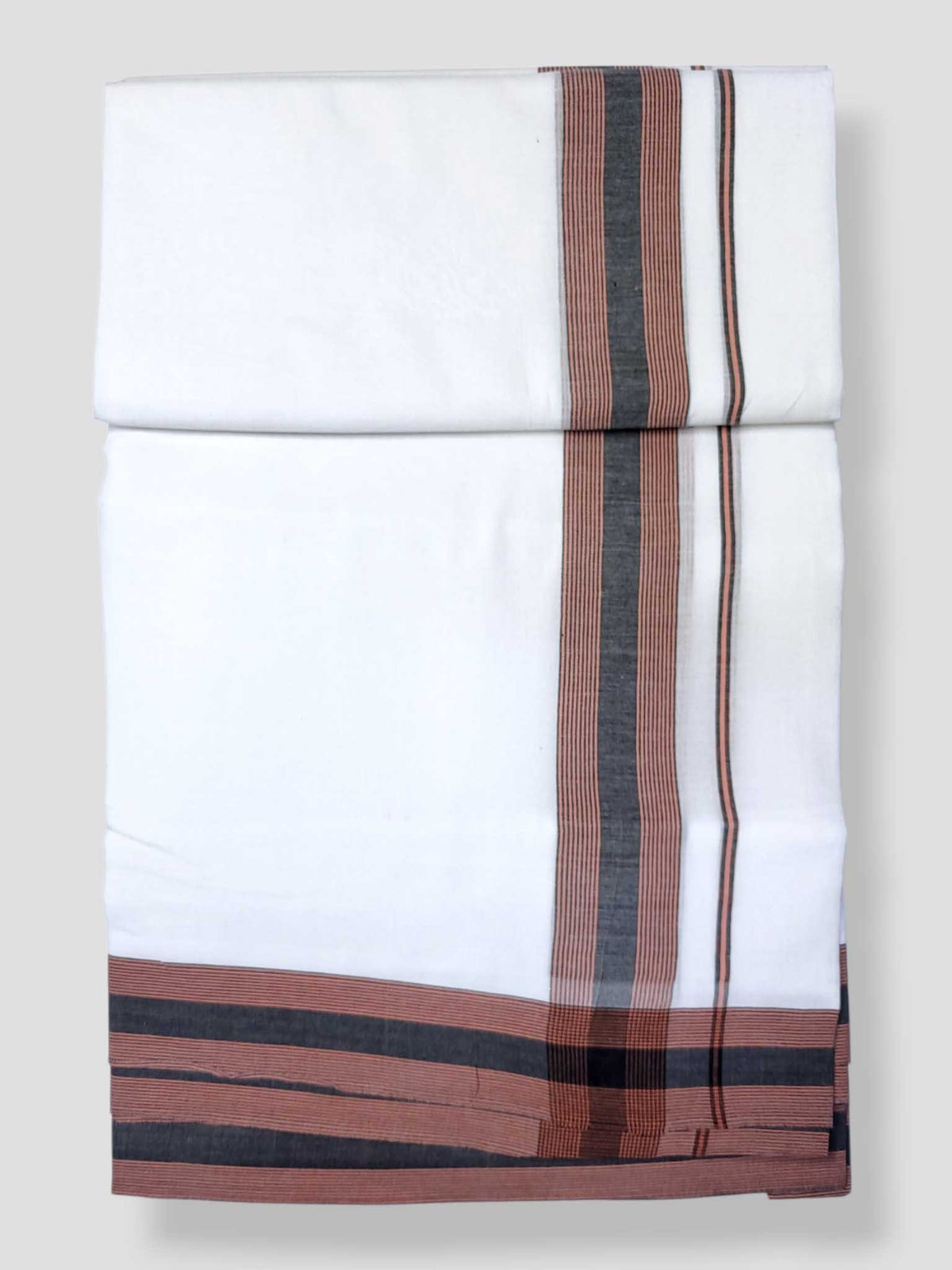 Pure White Cotton Men's Double Dhoti