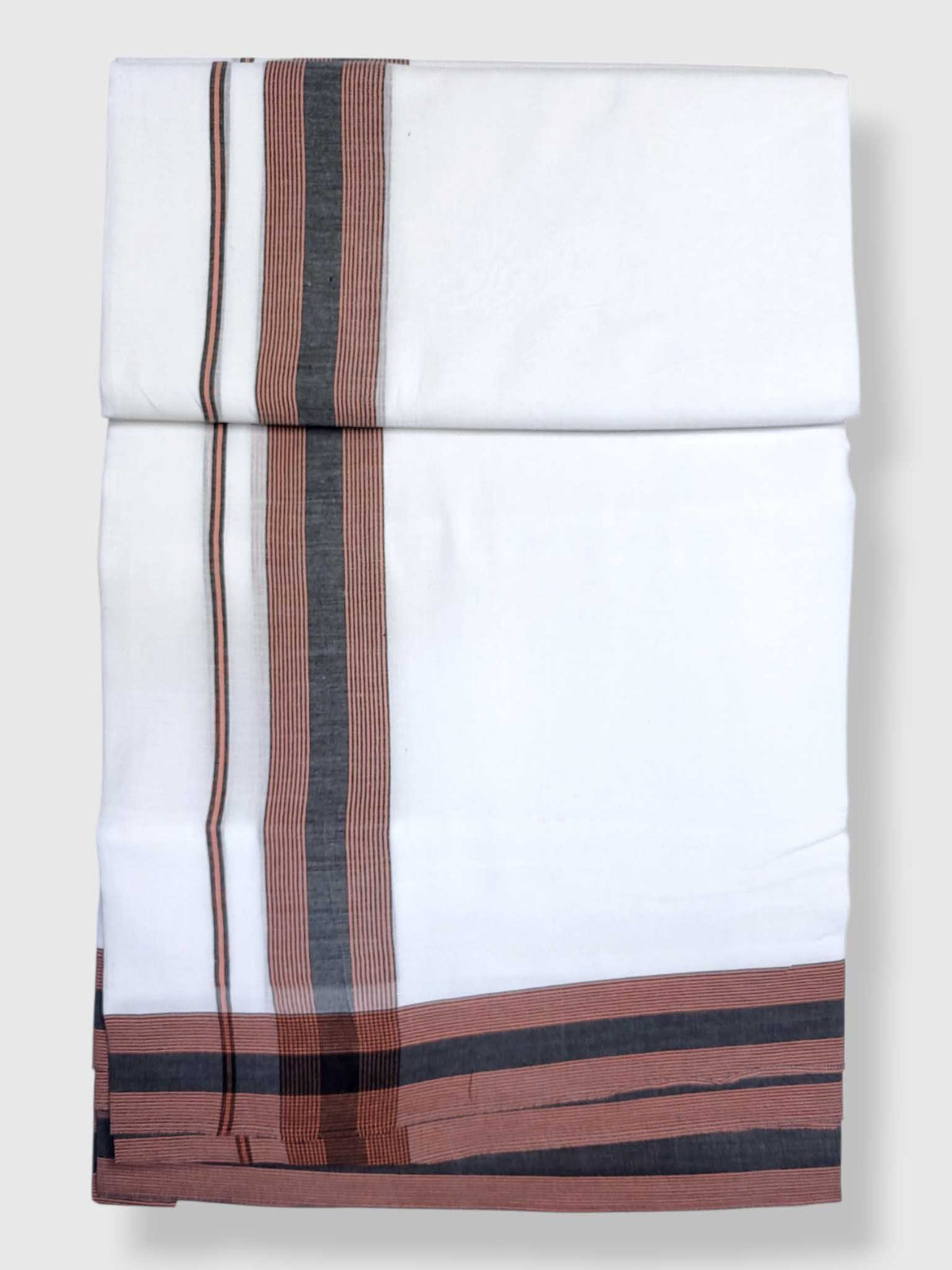 Pure White Cotton Men's Double Dhoti