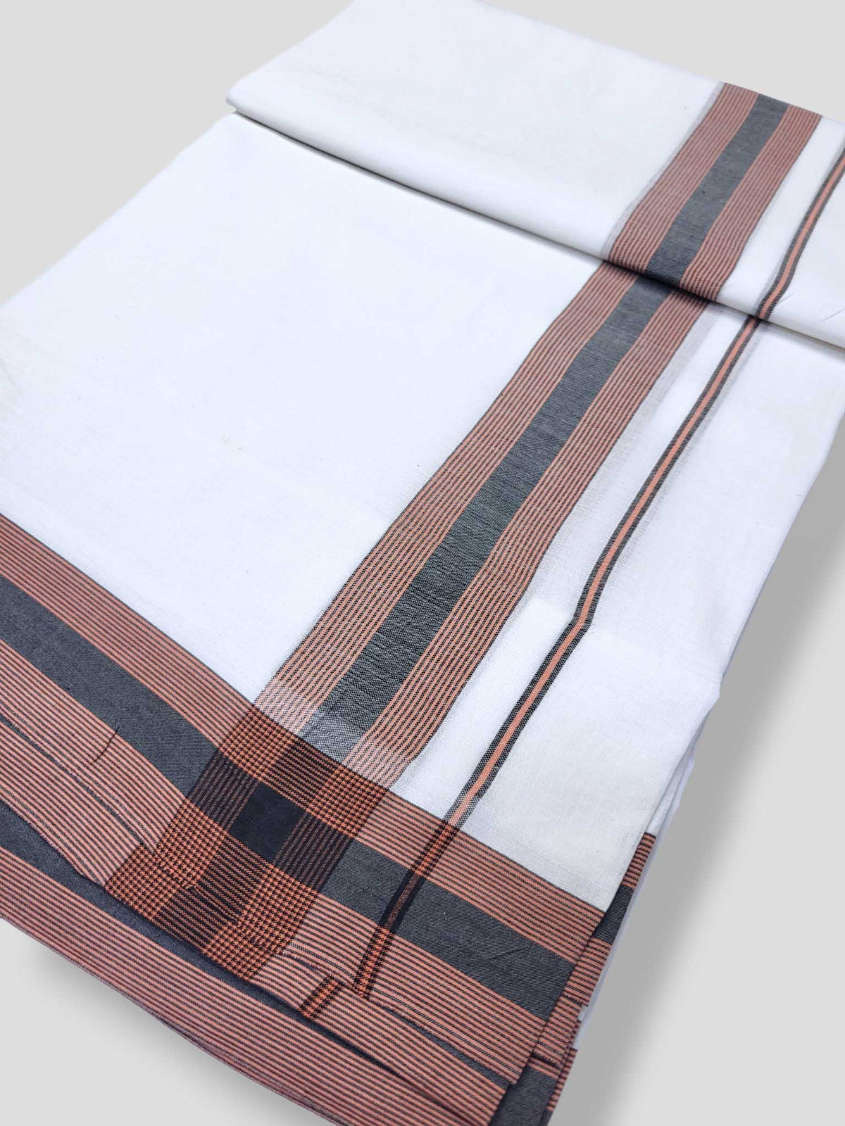 Pure White Cotton Men's Double Dhoti