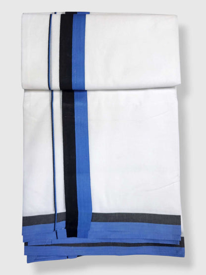Pure White Cotton Men's Double Dhoti