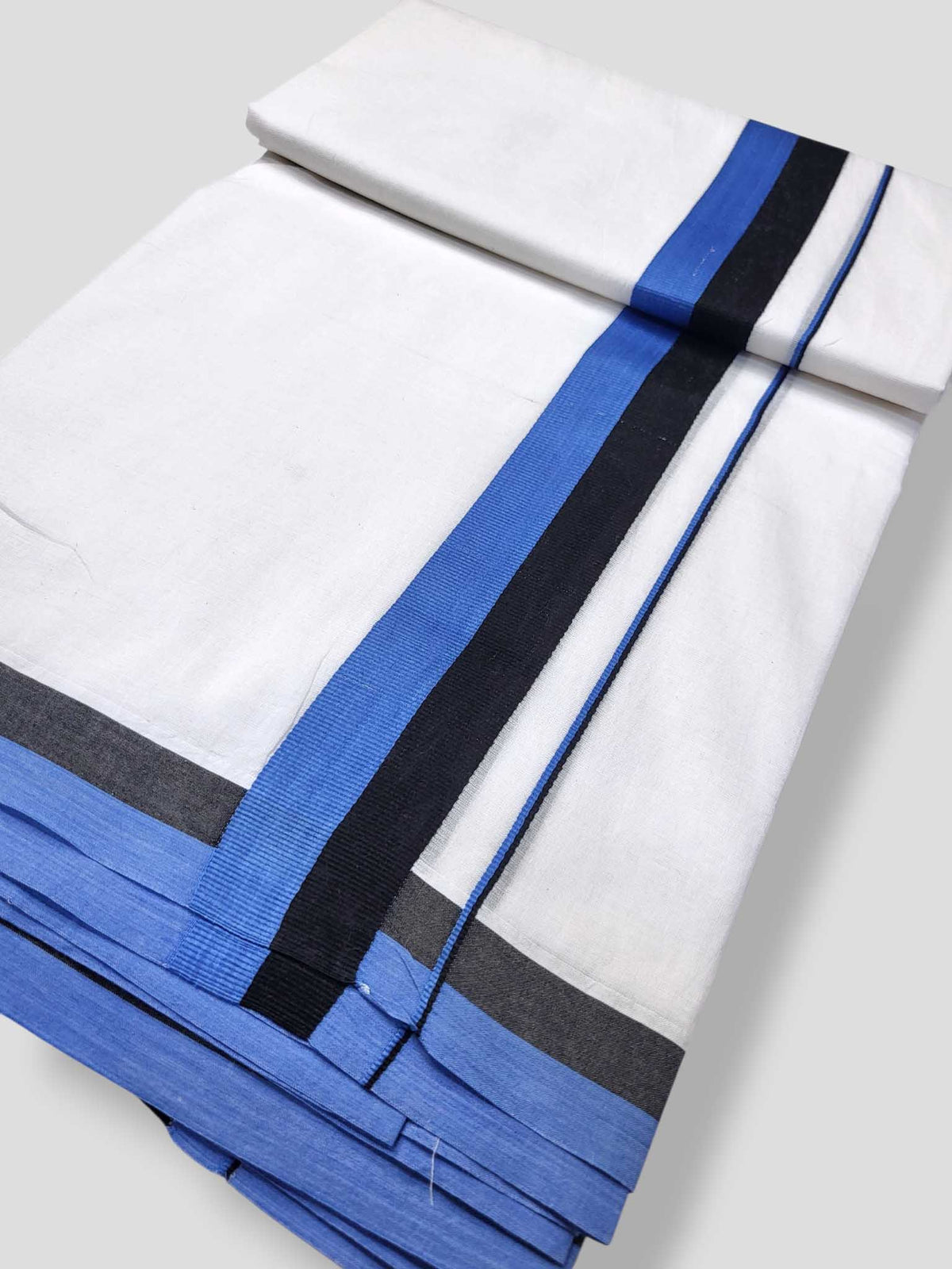Pure White Cotton Men's Double Dhoti