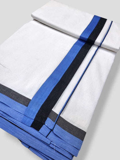 Pure White Cotton Men's Double Dhoti