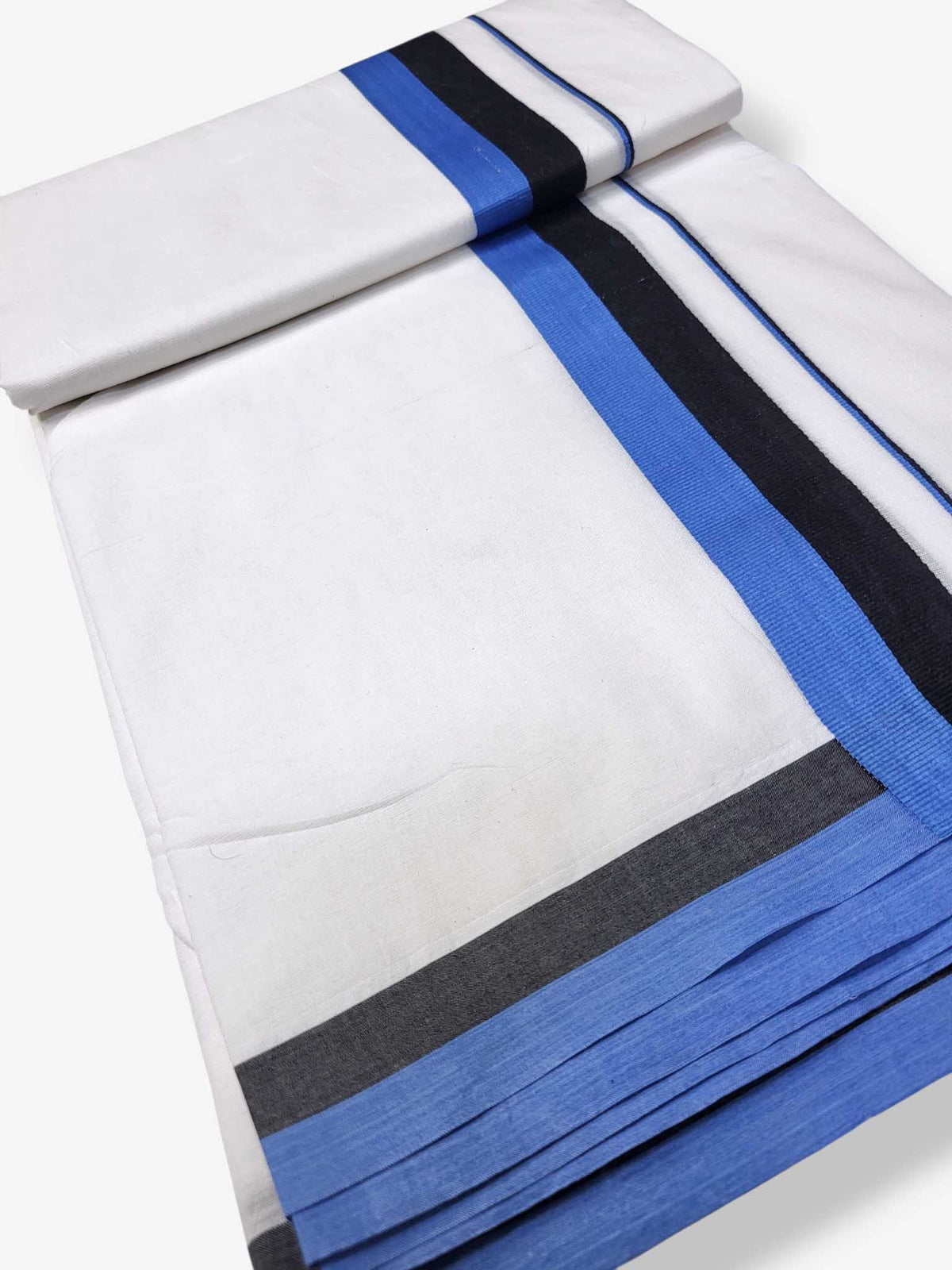 Pure White Cotton Men's Double Dhoti