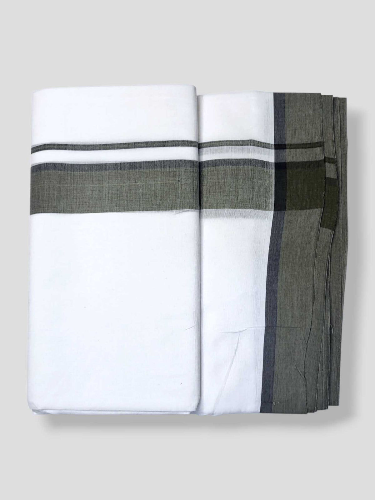 Pure White Cotton Men's Double Dhoti
