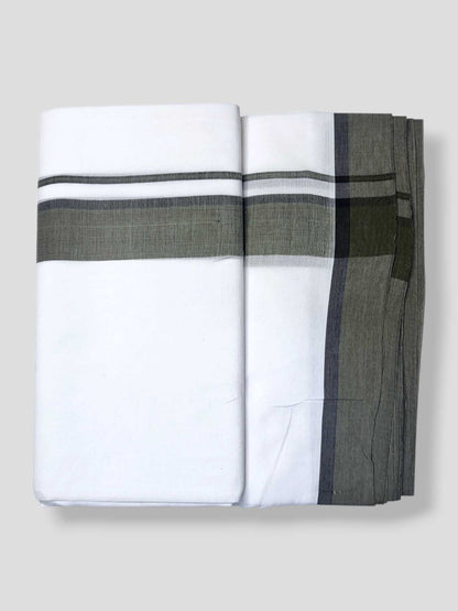 Pure White Cotton Men's Double Dhoti