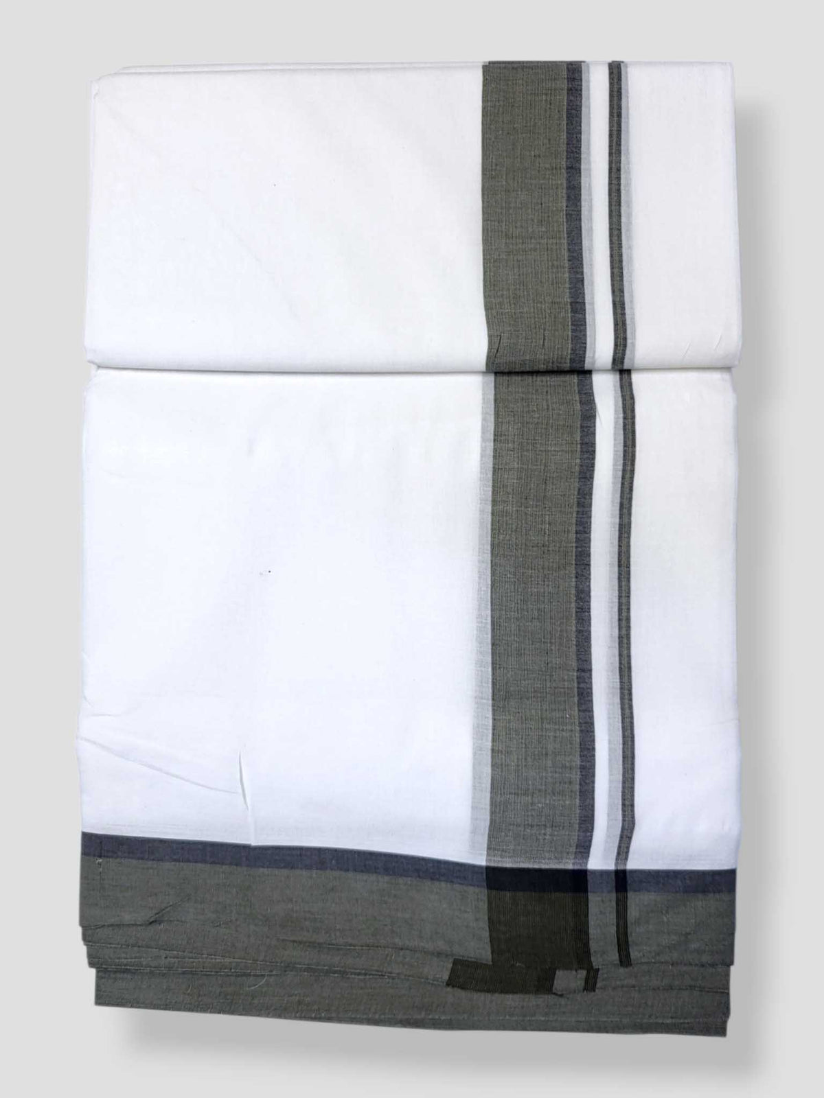 Pure White Cotton Men's Double Dhoti