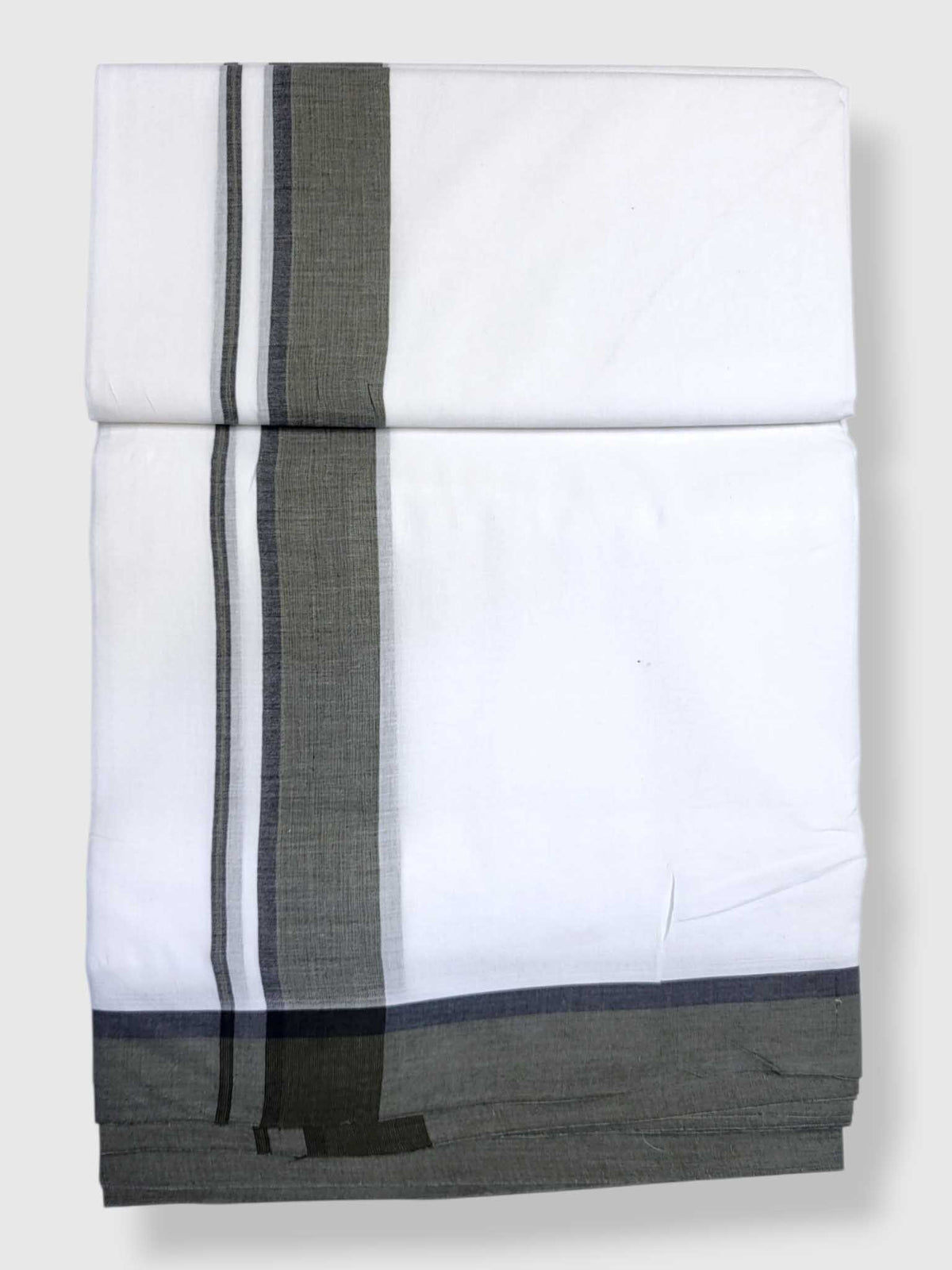 Pure White Cotton Men's Double Dhoti