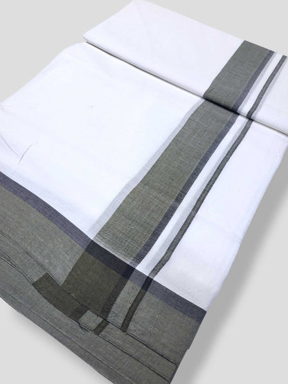 Pure White Cotton Men's Double Dhoti