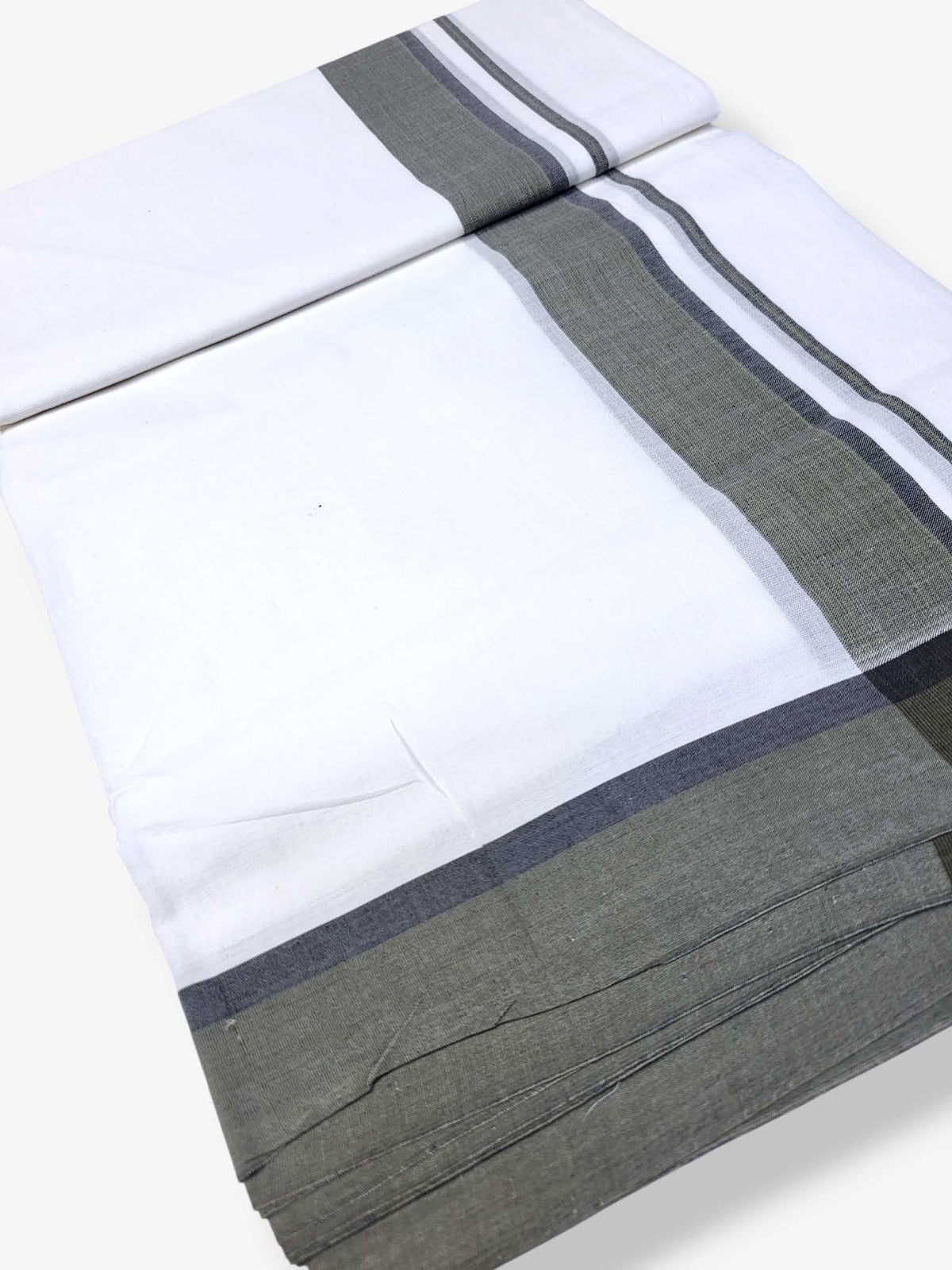 Pure White Cotton Men's Double Dhoti