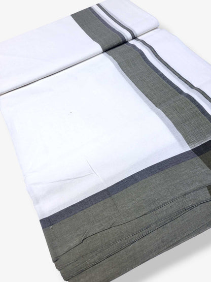 Pure White Cotton Men's Double Dhoti