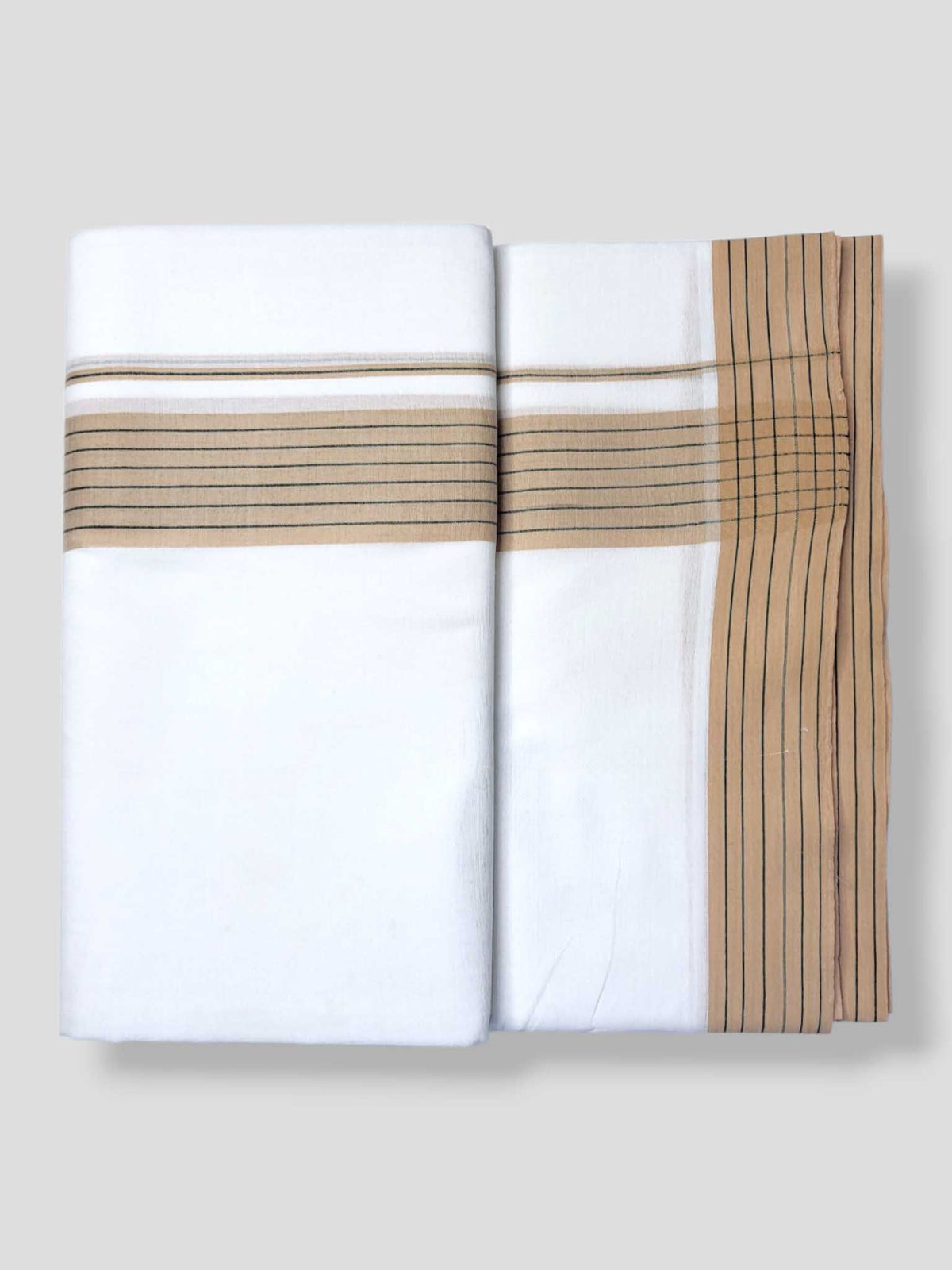 Pure White Cotton Men's Double Dhoti