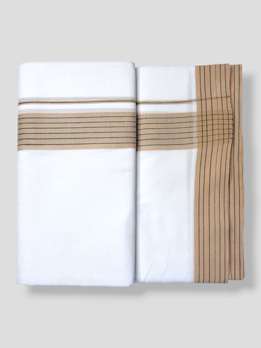 Pure White Cotton Men's Double Dhoti
