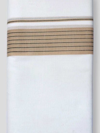 Pure White Cotton Men's Double Dhoti