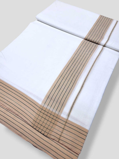 Pure White Cotton Men's Double Dhoti