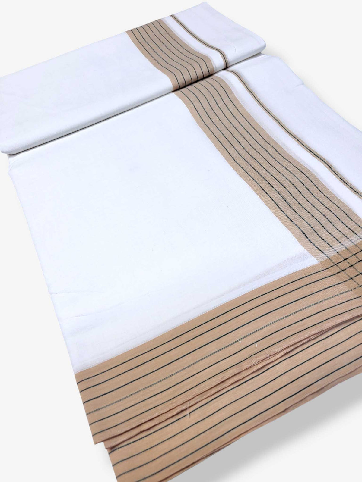 Pure White Cotton Men's Double Dhoti