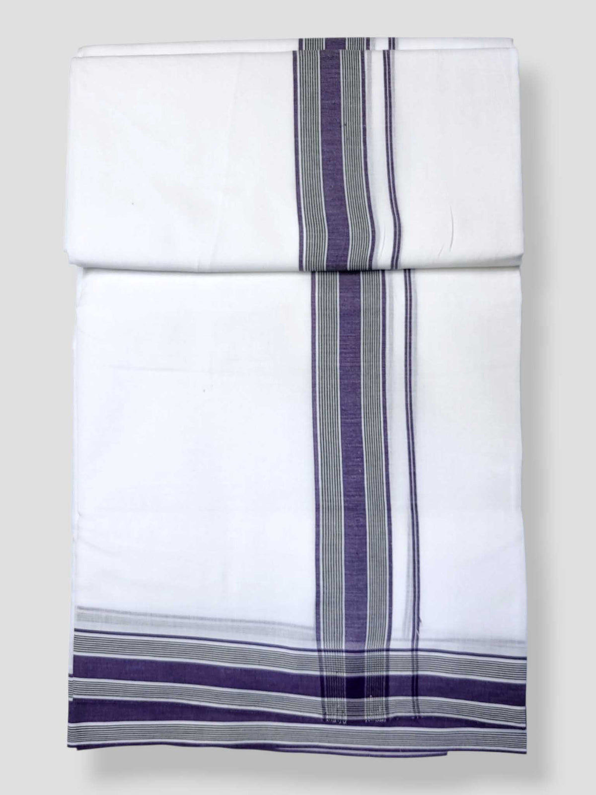 Pure White Cotton Men's Double Dhoti