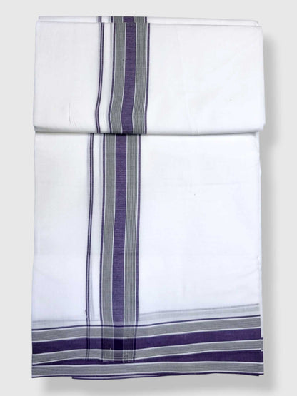 Pure White Cotton Men's Double Dhoti