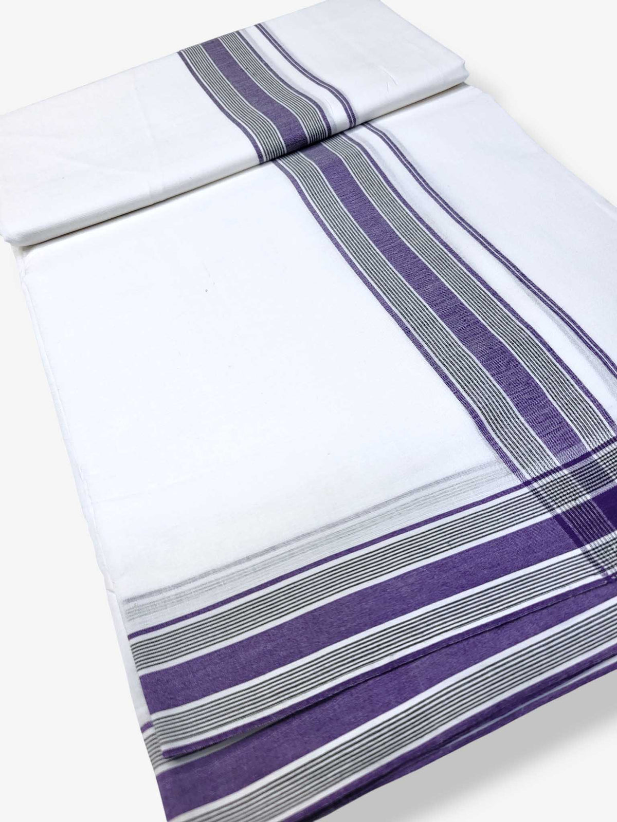 Pure White Cotton Men's Double Dhoti