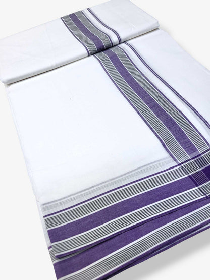Pure White Cotton Men's Double Dhoti
