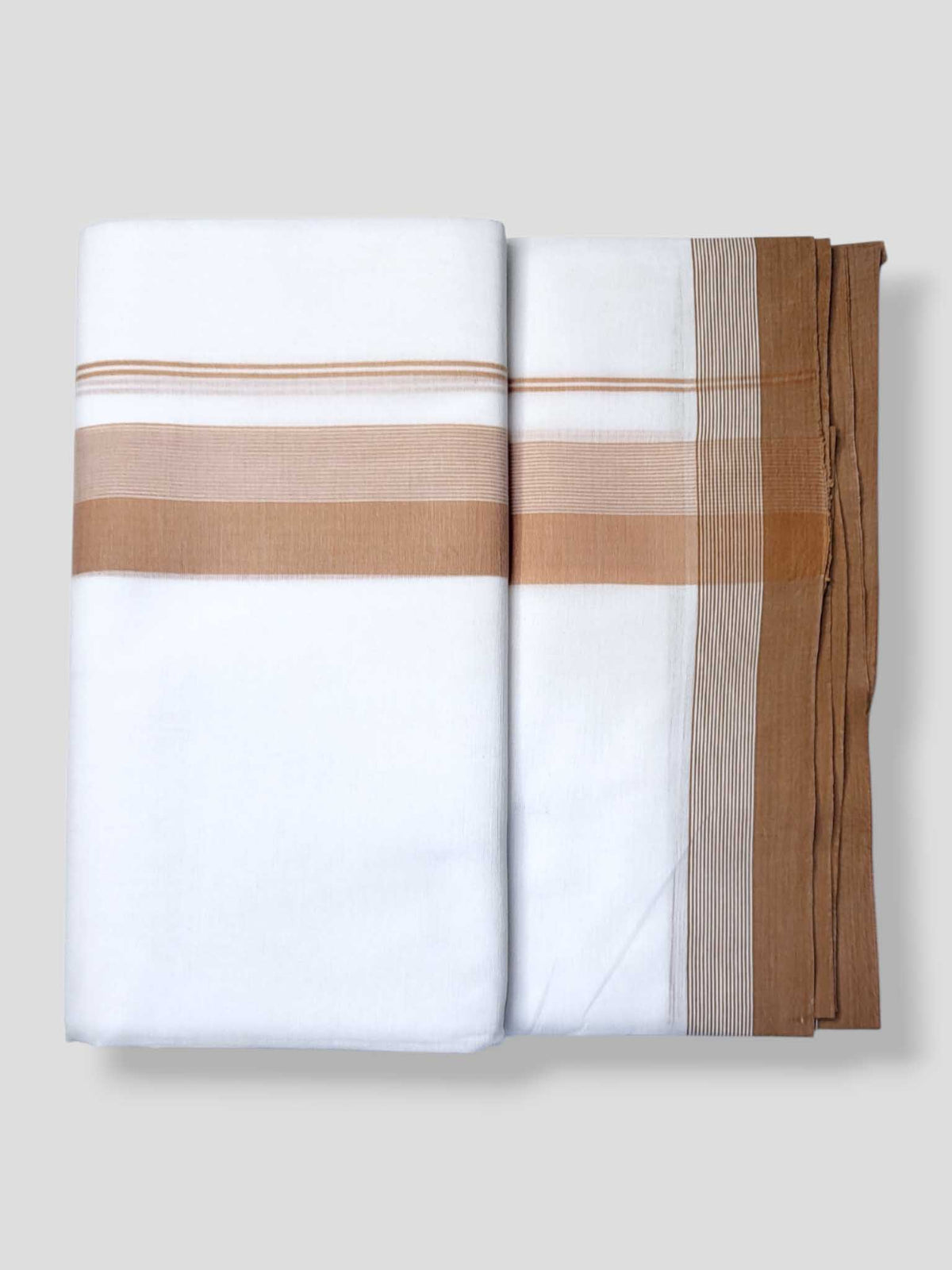 Pure White Cotton Men's Double Dhoti