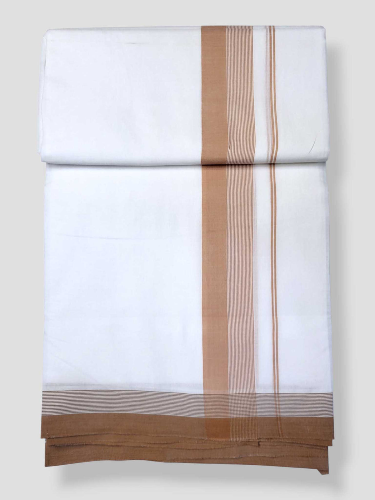 Pure White Cotton Men's Double Dhoti