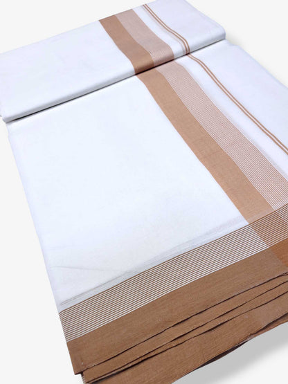 Pure White Cotton Men's Double Dhoti