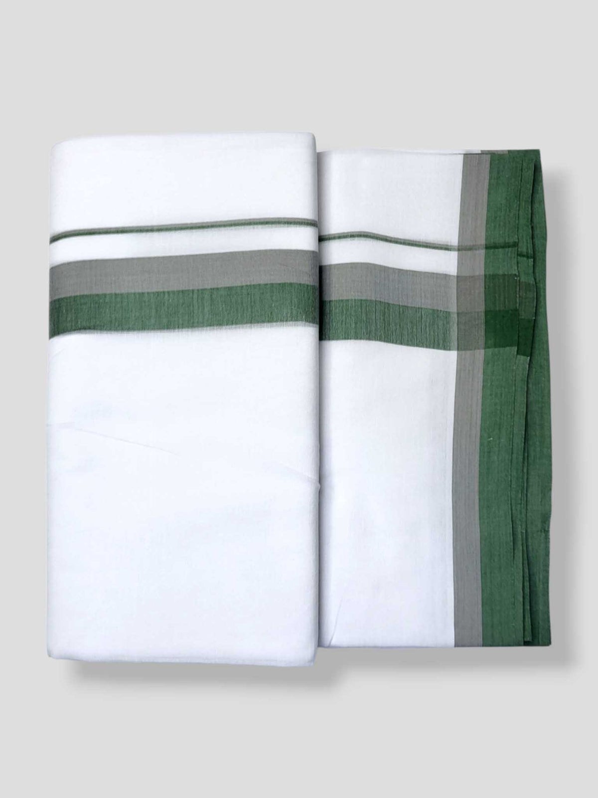Pure White Cotton Men's Double Dhoti