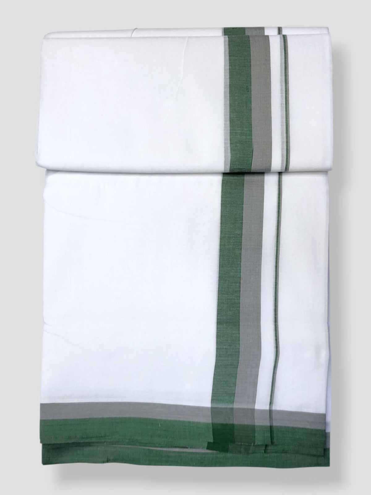 Pure White Cotton Men's Double Dhoti