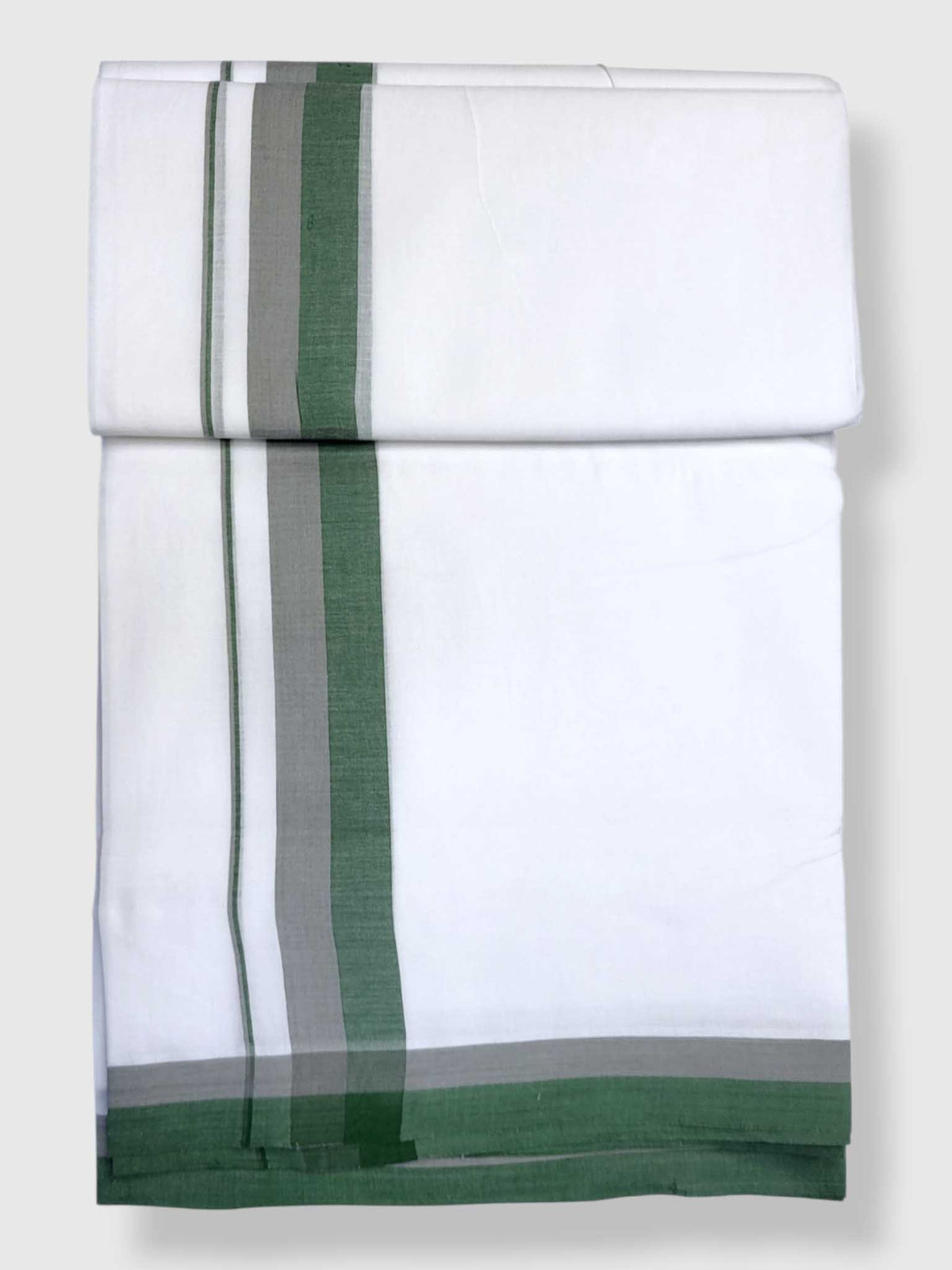 Pure White Cotton Men's Double Dhoti